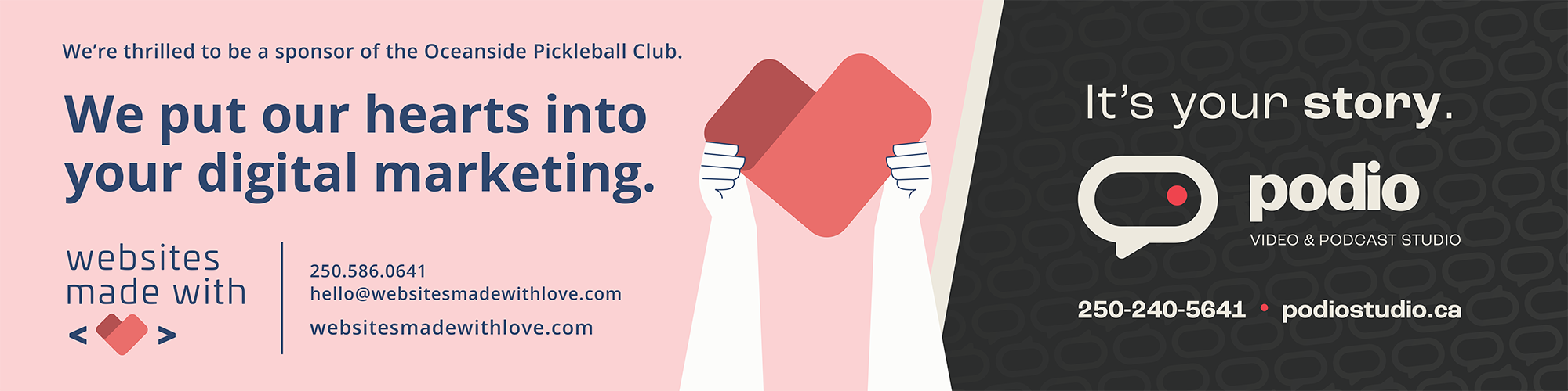Websites Made With Love & Podio Studio are proud sponsors of the Oceanside Pickleball Club